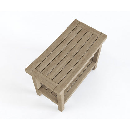 Banc de douche en teck Sumba avec étagère, breveté