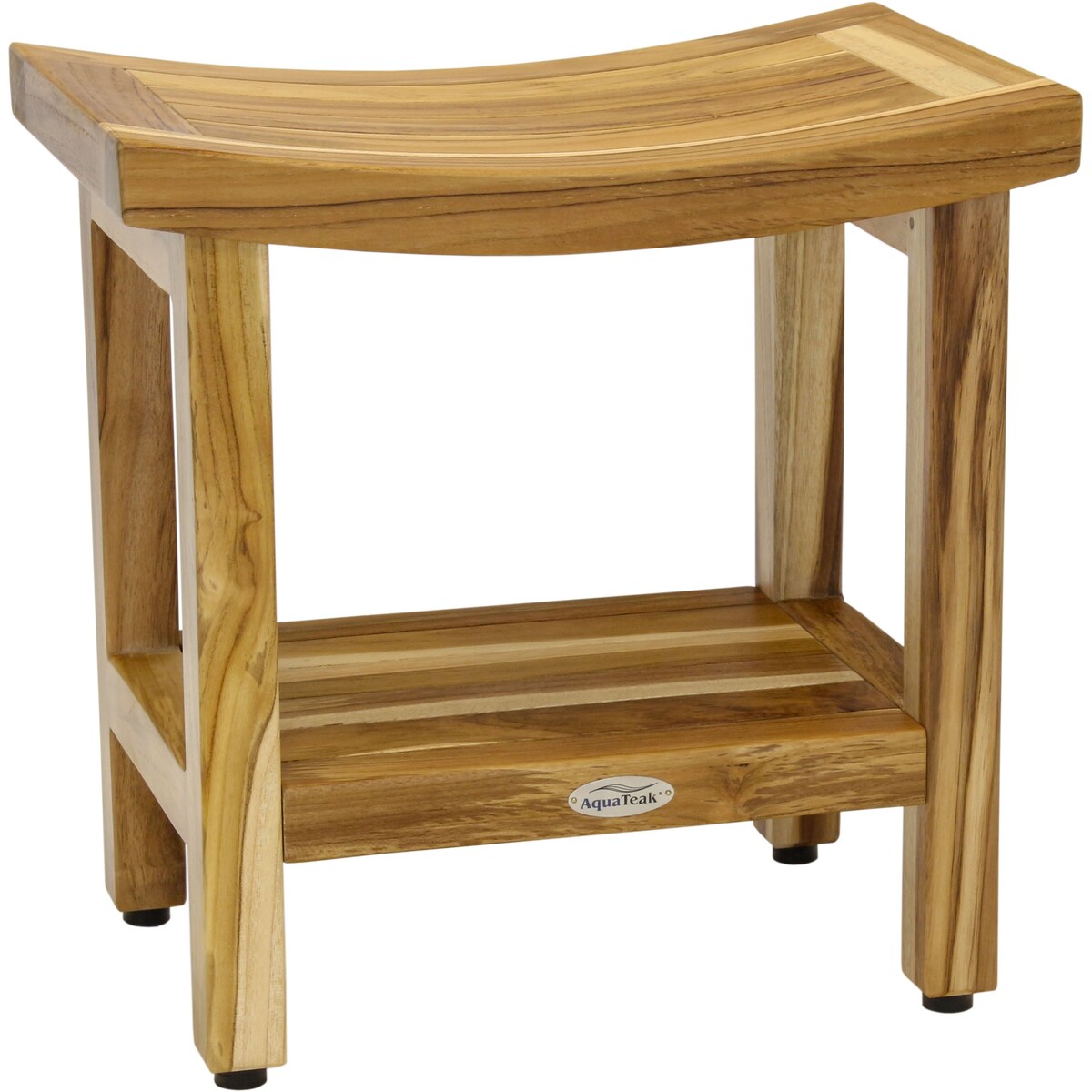 Banc de douche en teck Sumba avec étagère, breveté
