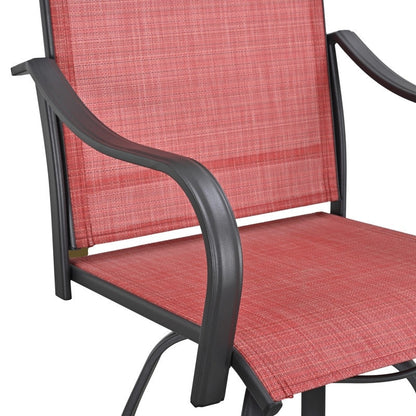 Chaise de bar à dossier haut et pivotante en métal pour extérieur, modèle Patio Festival (lot de 2)