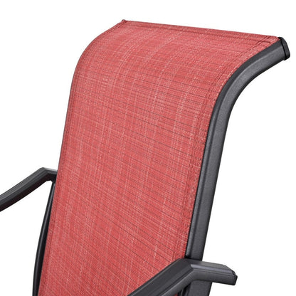 Chaise de bar à dossier haut et pivotante en métal pour extérieur, modèle Patio Festival (lot de 2)