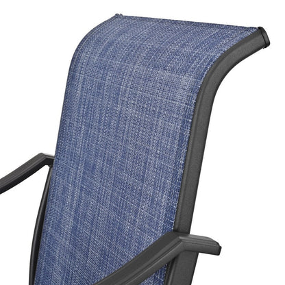 Chaise de bar à dossier haut et pivotante en métal pour extérieur, modèle Patio Festival (lot de 2)