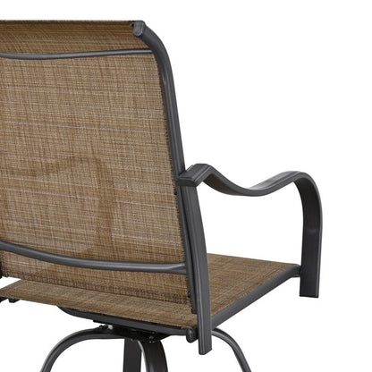 Chaise de bar à dossier haut et pivotante en métal pour extérieur, modèle Patio Festival (lot de 2)