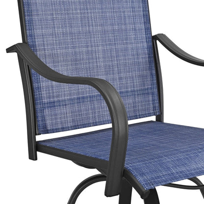 Chaise de bar à dossier haut et pivotante en métal pour extérieur, modèle Patio Festival (lot de 2)