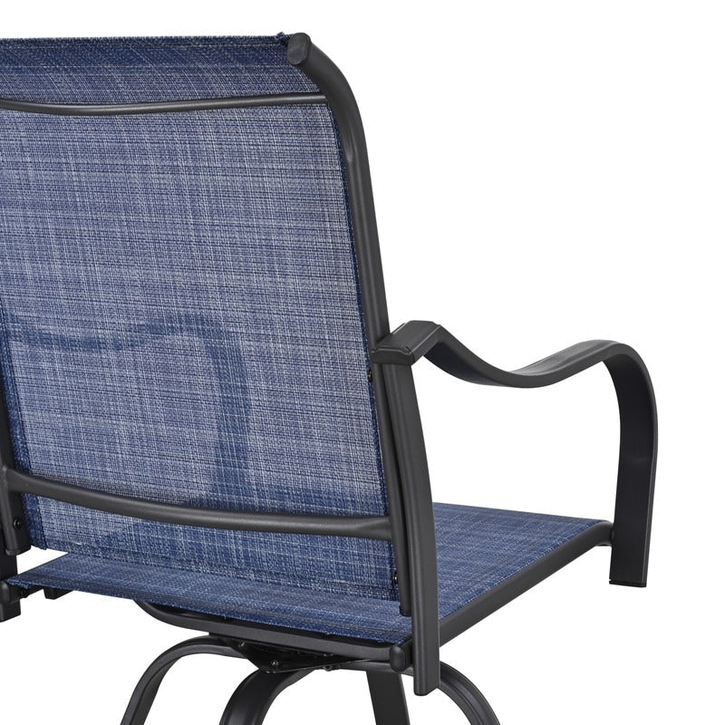 Chaise de bar à dossier haut et pivotante en métal pour extérieur, modèle Patio Festival (lot de 2)