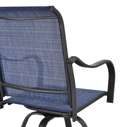 Chaise de bar à dossier haut et pivotante en métal pour extérieur, modèle Patio Festival (lot de 2)