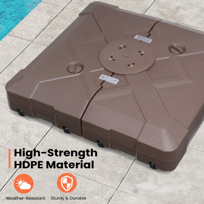 Pellebant Pied de parasol cantilever de patio de 220 lbs avec roulettes - N/A