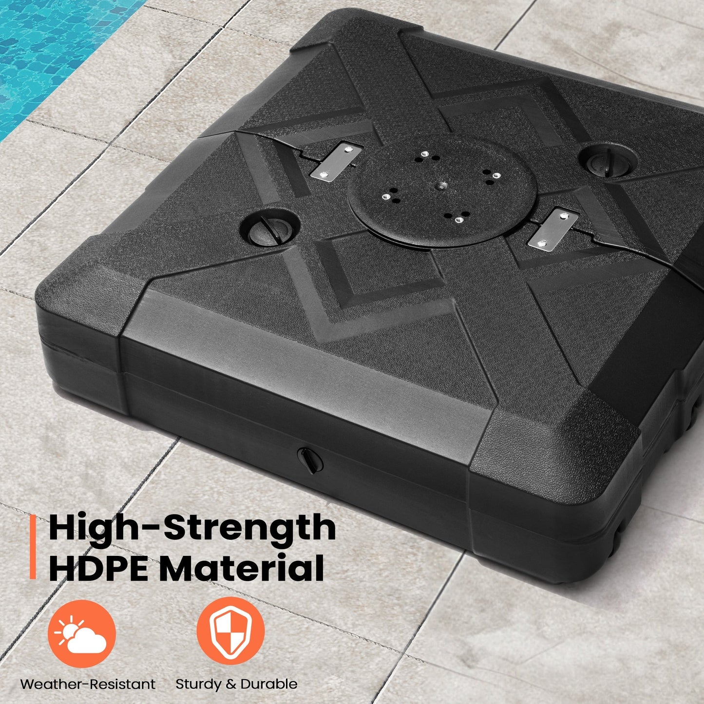 Pellebant Pied de parasol cantilever de patio de 220 lbs avec roulettes - N/A