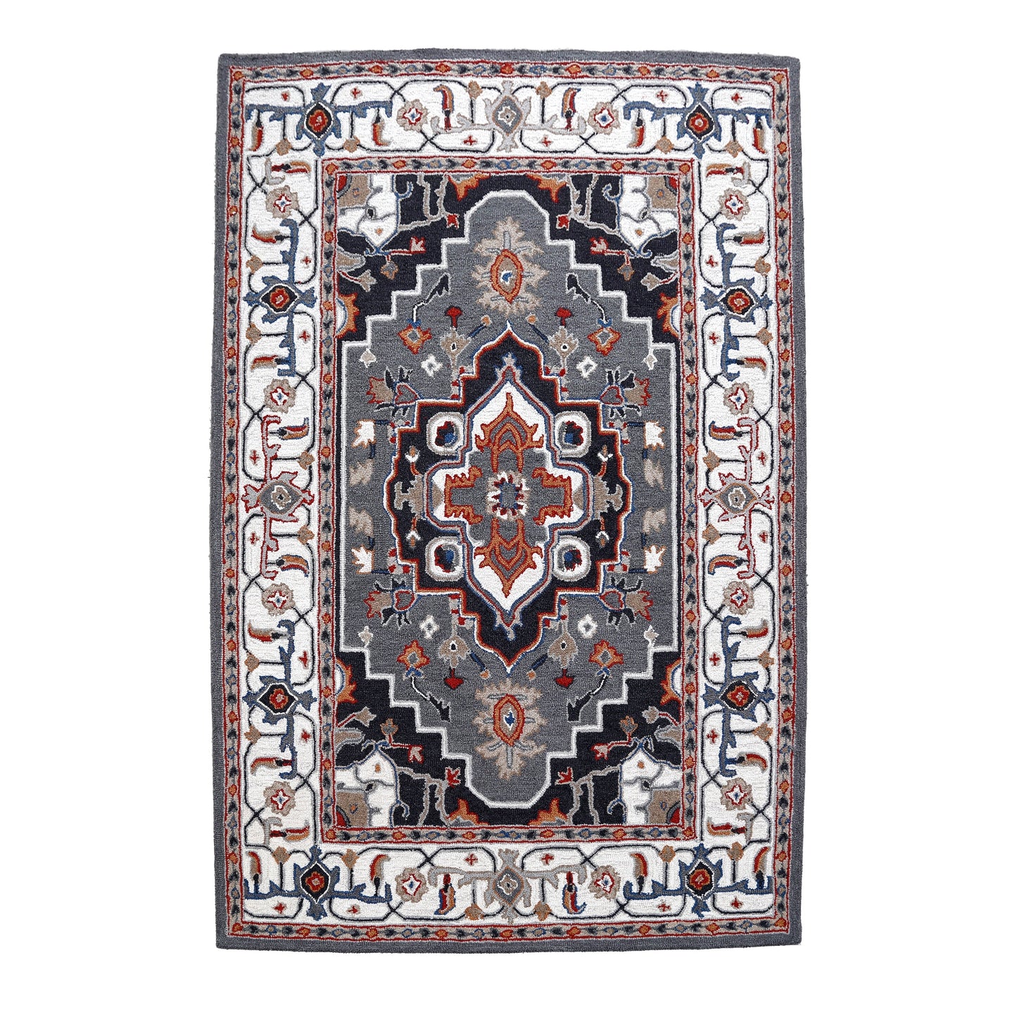 George Towne Living Persian Floral Luxury Handmade Traditional Persian Wool Area Rug
