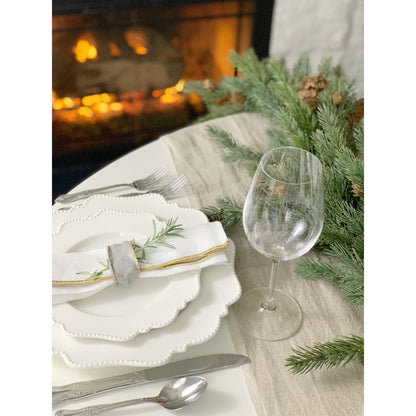 Red Vanilla Pinpoint White, assiette de service blanche, 11 pouces (lot de 6)