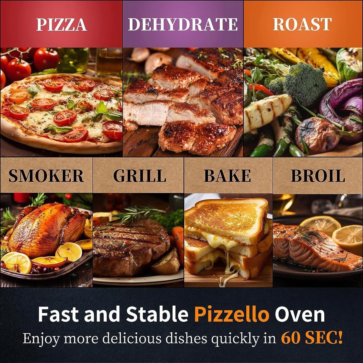 Four à pizza extérieur multi-combustible, cuiseur à pizza sur pierre avec brûleur à gaz et foyer à bois - 30 cm (12 pouces)