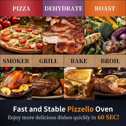 Four à pizza extérieur multi-combustible, cuiseur à pizza sur pierre avec brûleur à gaz et foyer à bois - 30 cm (12 pouces)