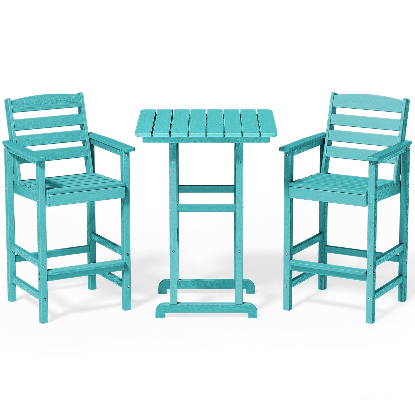 Plastic Tall adirondack Chair Set Of 3-Piece Patio Conversation Set
