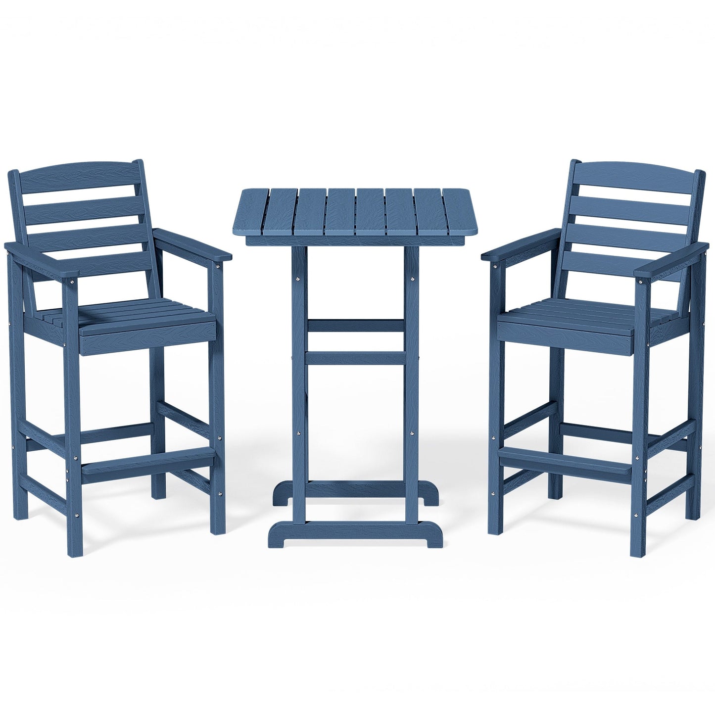 Plastic Tall adirondack Chair Set Of 3-Piece Patio Conversation Set