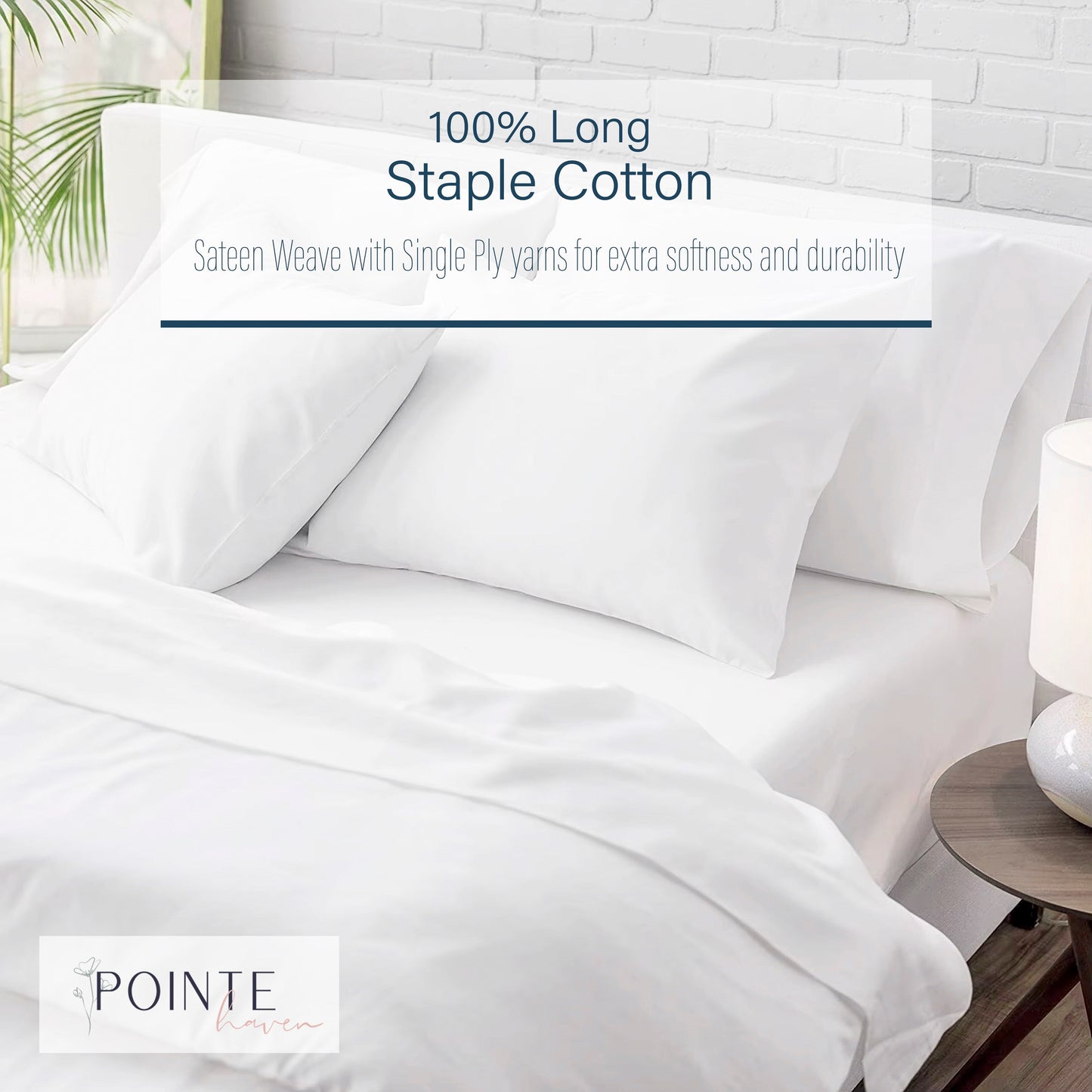 Pointehaven Deep Pocket 620 Thread Count Long Staple Cotton Sheet Set