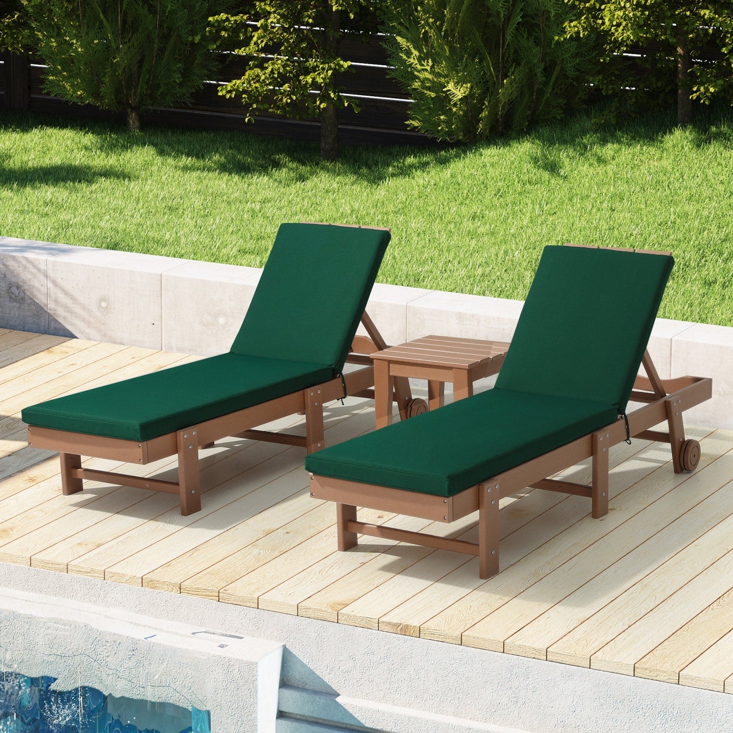Coussins de chaise longue d'extérieur pour patio, résistants aux intempéries et aux décolorations, de la marque Polytrends - (lot de 2)