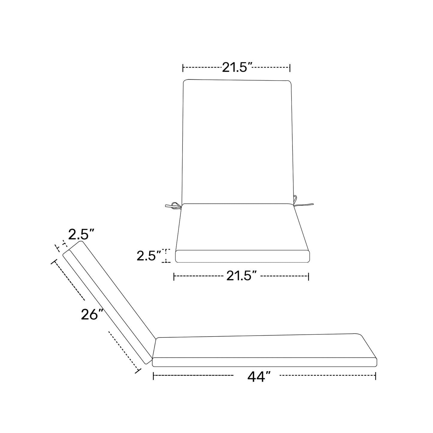 Coussins de chaise longue d'extérieur pour patio, résistants aux intempéries et aux décolorations, de la marque Polytrends - (lot de 2)