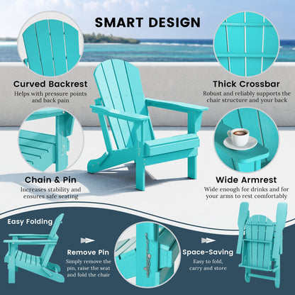 Chaise de jardin Adirondack pliable, résistante à la décoloration et aux intempéries, modèle Laguna de Polytrends