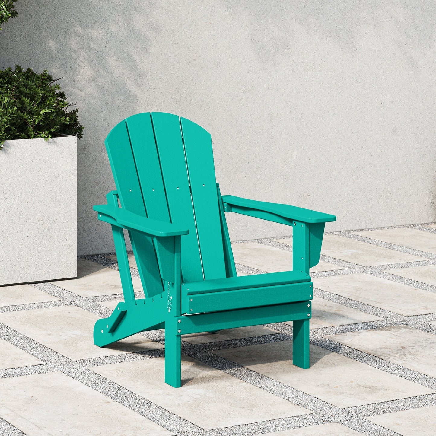 Chaise de jardin Adirondack pliable, résistante à la décoloration et aux intempéries, modèle Laguna de Polytrends