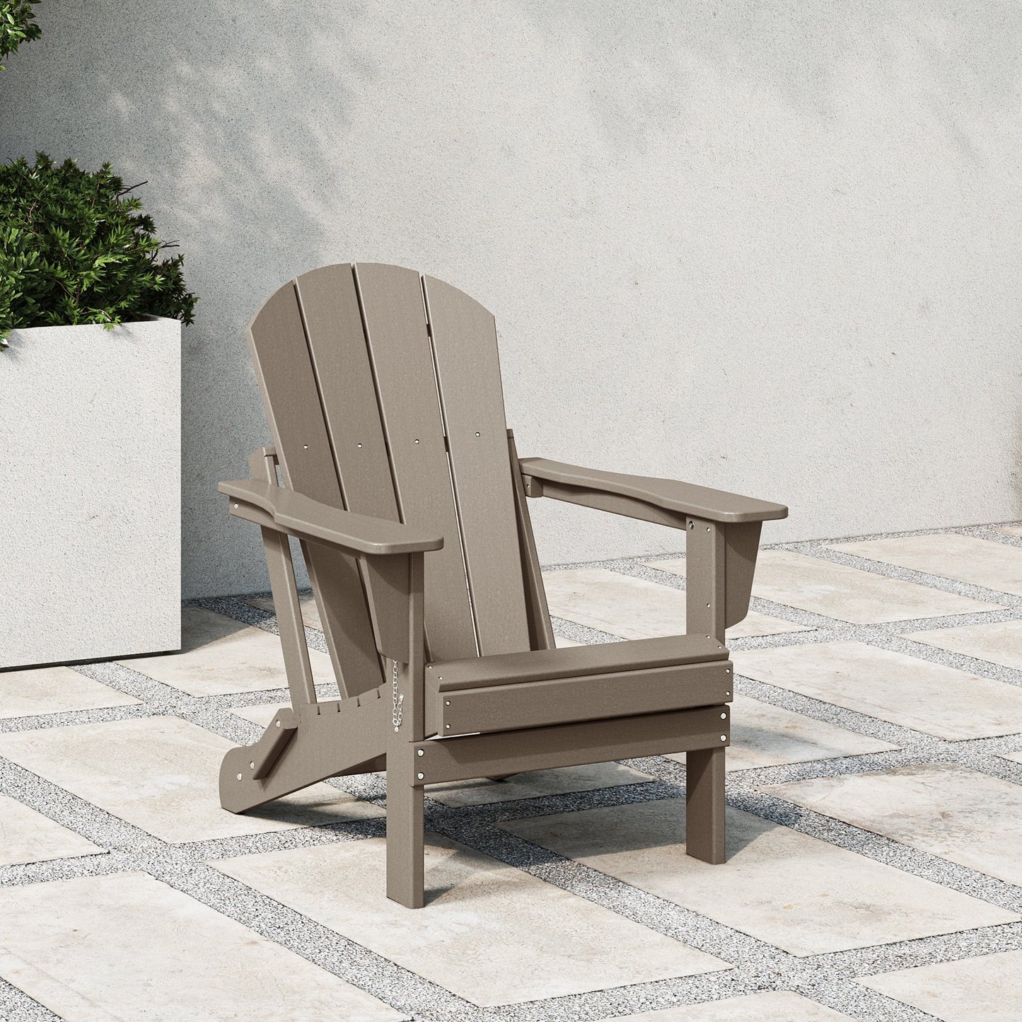 Chaise de jardin Adirondack pliable, résistante à la décoloration et aux intempéries, modèle Laguna de Polytrends