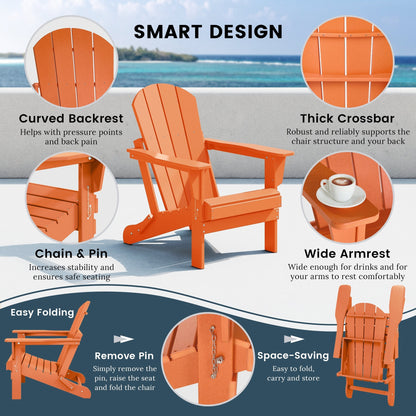 Chaise de jardin Adirondack pliable, résistante à la décoloration et aux intempéries, modèle Laguna de Polytrends