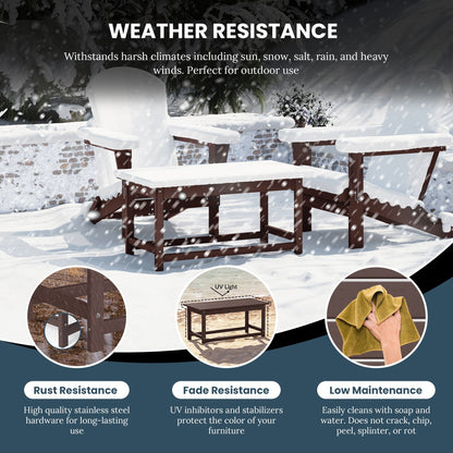 Polytrends Laguna Hdpe All Weather Outdoor Patio Rectangular Coffee Table