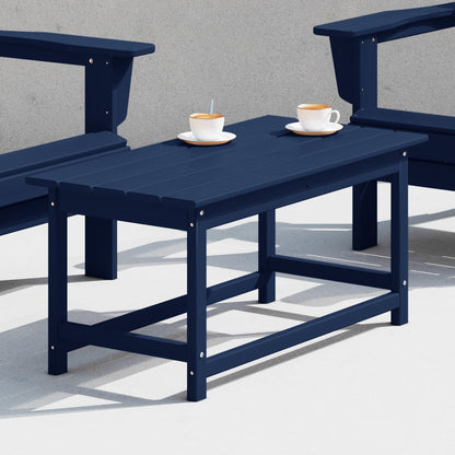 Polytrends Laguna Hdpe All Weather Outdoor Patio Rectangular Coffee Table