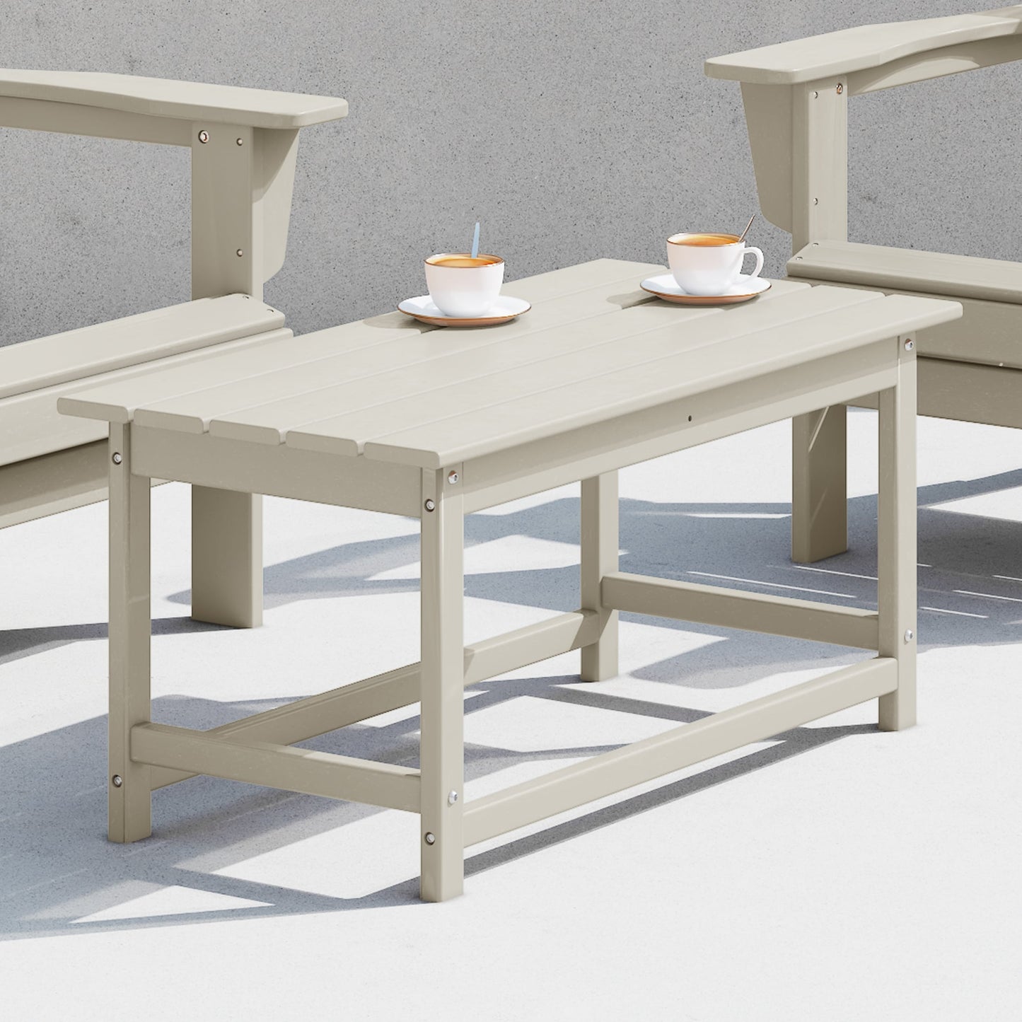 Polytrends Laguna Hdpe All Weather Outdoor Patio Rectangular Coffee Table