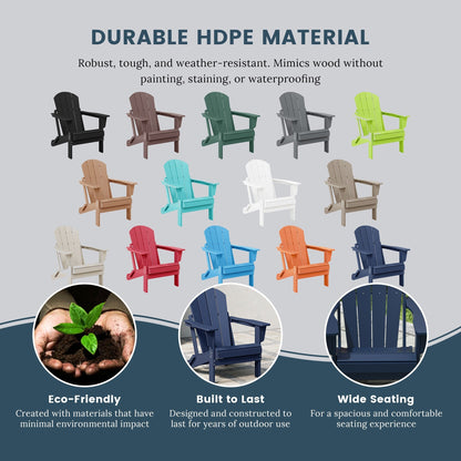 Polytrends Laguna Fauteuils de jardin pliants Adirondack résistants aux intempéries (lot de 2)