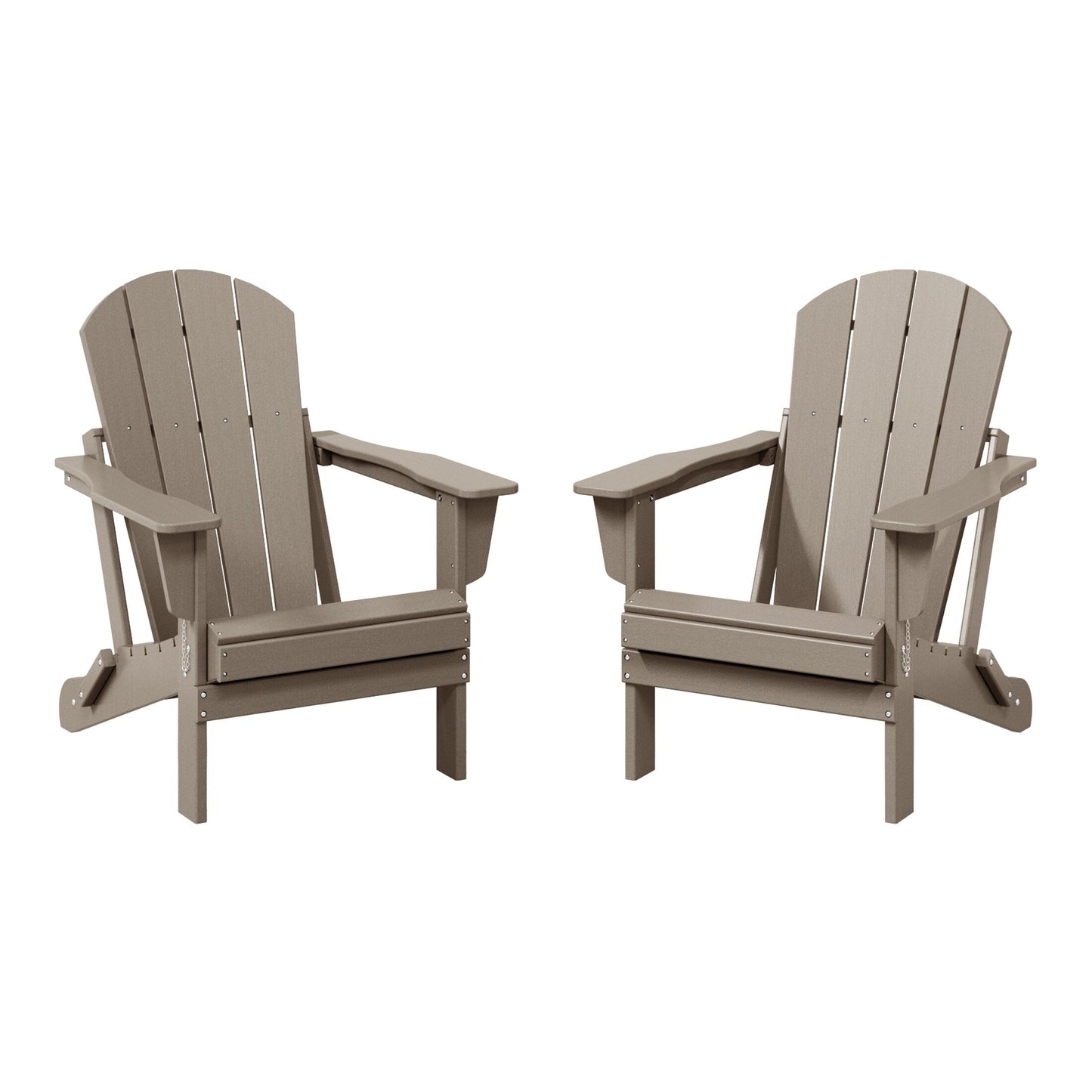 Polytrends Laguna Fauteuils de jardin pliants Adirondack résistants aux intempéries (lot de 2)