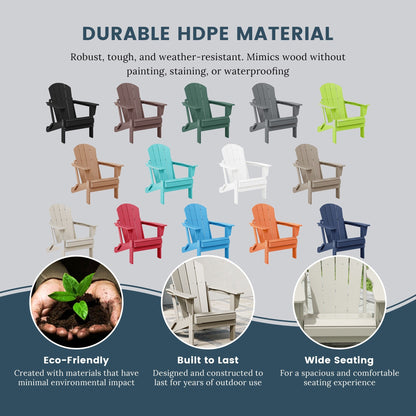 Polytrends Laguna Fauteuils de jardin pliants Adirondack résistants aux intempéries (lot de 2)