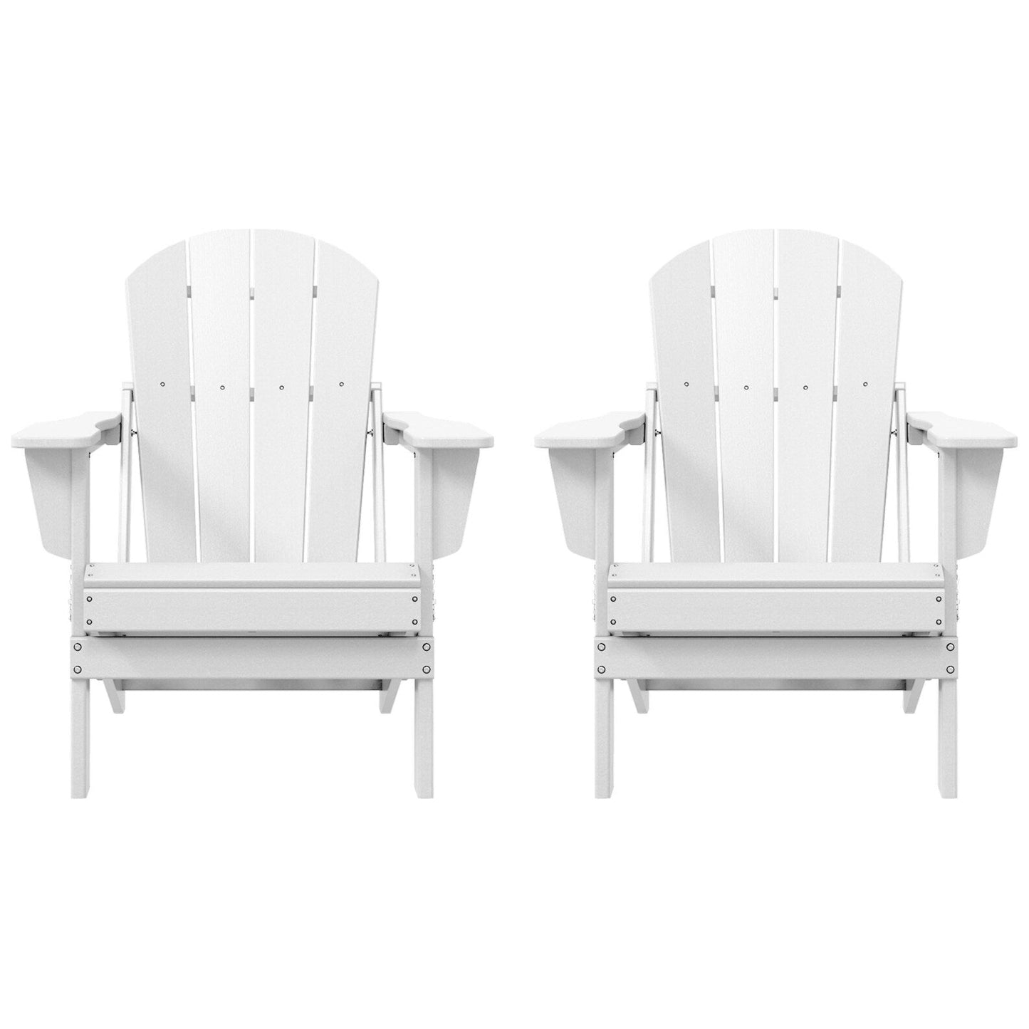 Polytrends Laguna Fauteuils de jardin pliants Adirondack résistants aux intempéries (lot de 2)