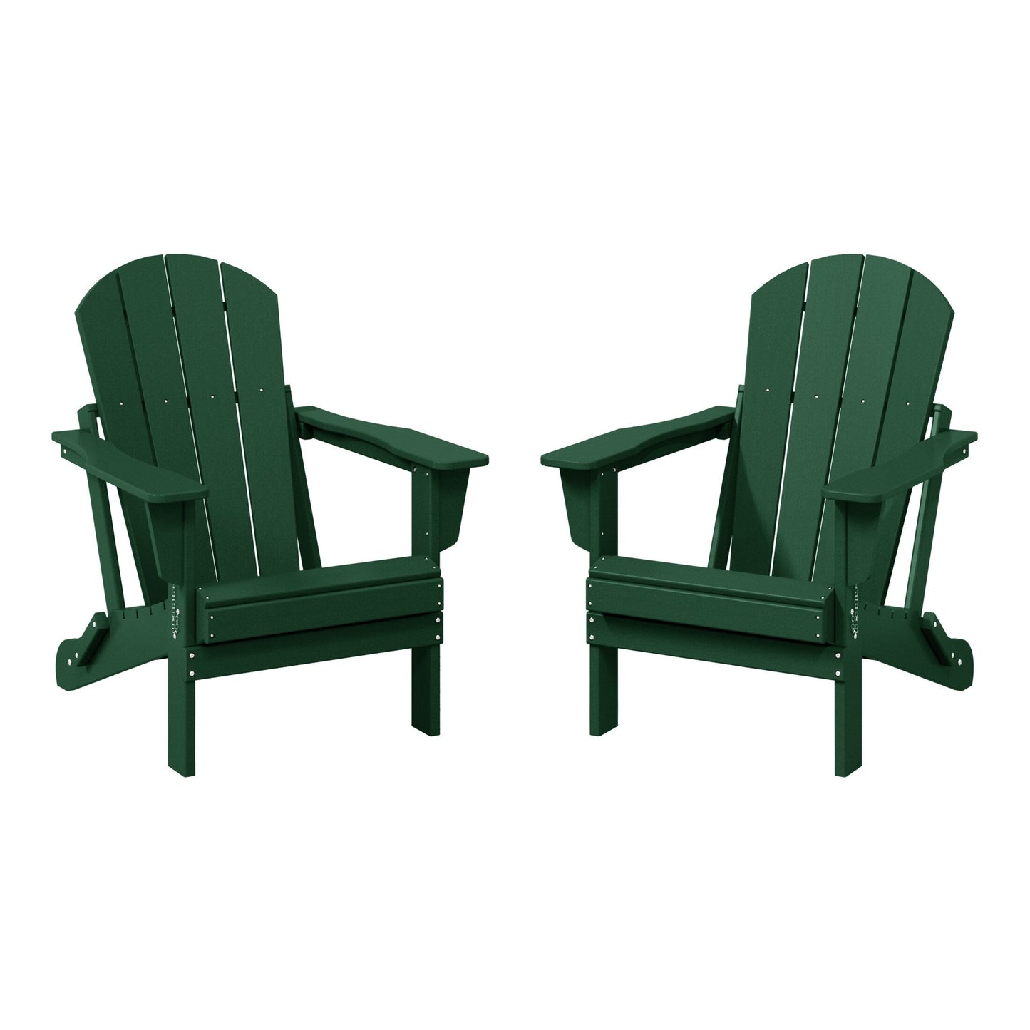 Polytrends Laguna Fauteuils de jardin pliants Adirondack résistants aux intempéries (lot de 2)