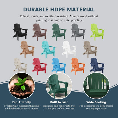 Polytrends Laguna Fauteuils de jardin pliants Adirondack résistants aux intempéries (lot de 2)