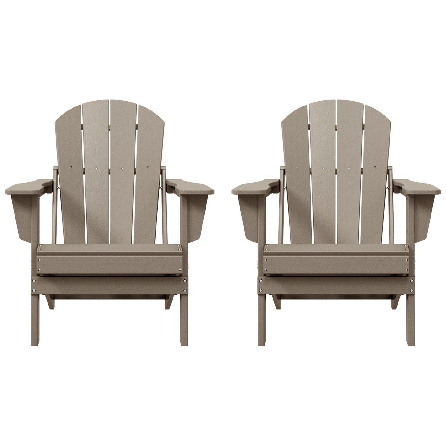 Polytrends Laguna Fauteuils de jardin pliants Adirondack résistants aux intempéries (lot de 2)
