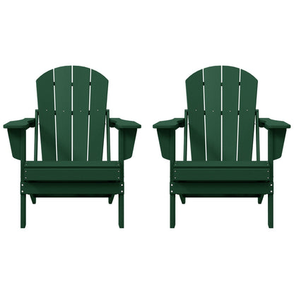 Polytrends Laguna Fauteuils de jardin pliants Adirondack résistants aux intempéries (lot de 2)