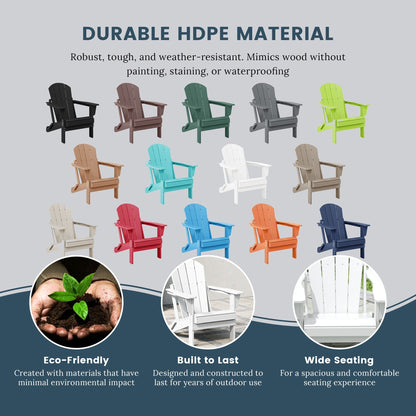 Polytrends Laguna Fauteuils de jardin pliants Adirondack résistants aux intempéries (lot de 2)