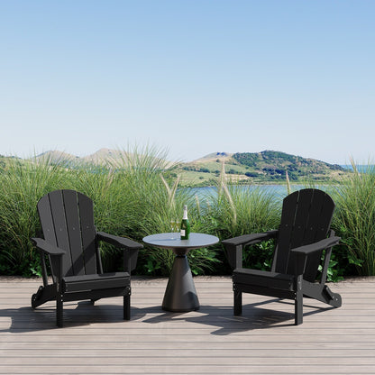 Polytrends Laguna Fauteuils de jardin pliants Adirondack résistants aux intempéries (lot de 2)