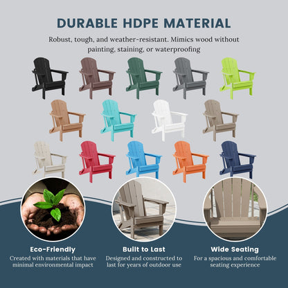 Polytrends Laguna Fauteuils de jardin pliants Adirondack résistants aux intempéries (lot de 2)