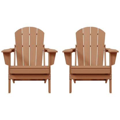 Polytrends Laguna Fauteuils de jardin pliants Adirondack résistants aux intempéries (lot de 2)
