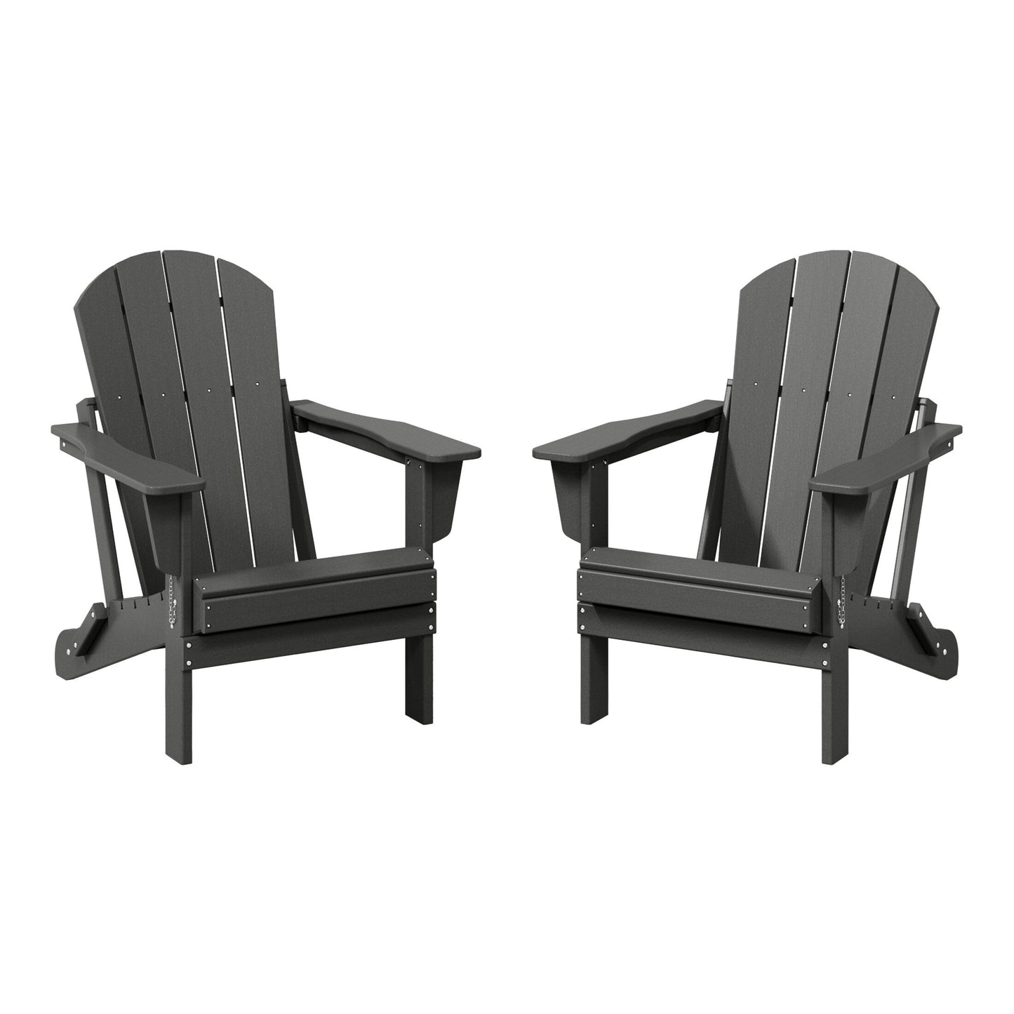 Polytrends Laguna Fauteuils de jardin pliants Adirondack résistants aux intempéries (lot de 2)