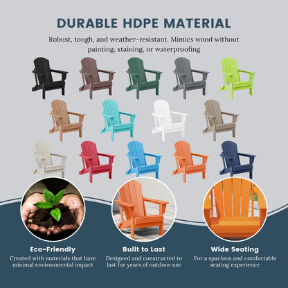 Polytrends Laguna Fauteuils de jardin pliants Adirondack résistants aux intempéries (lot de 2)