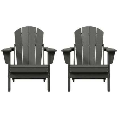 Polytrends Laguna Fauteuils de jardin pliants Adirondack résistants aux intempéries (lot de 2)