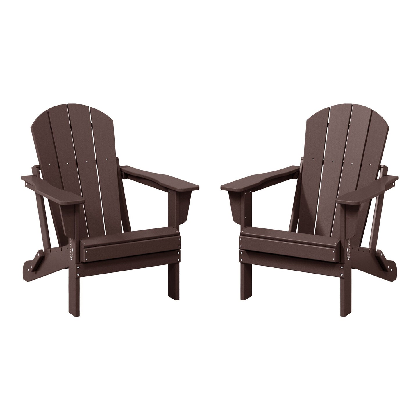 Polytrends Laguna Fauteuils de jardin pliants Adirondack résistants aux intempéries (lot de 2)