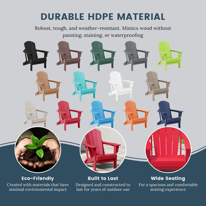 Polytrends Laguna Fauteuils de jardin pliants Adirondack résistants aux intempéries (lot de 2)