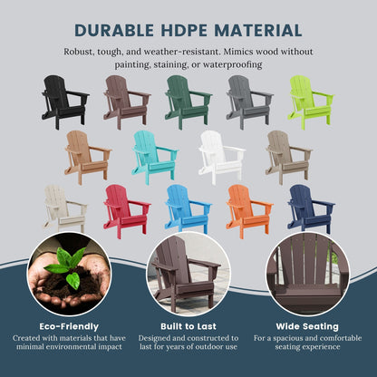 Polytrends Laguna Fauteuils de jardin pliants Adirondack résistants aux intempéries (lot de 2)