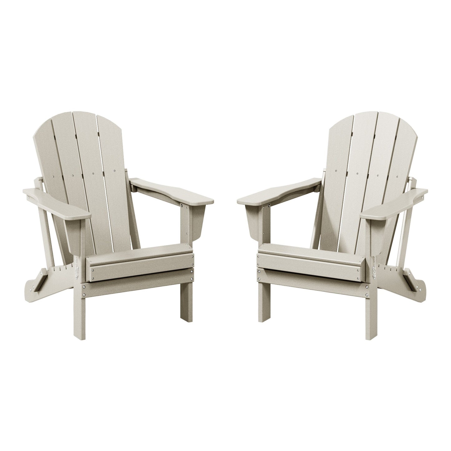 Polytrends Laguna Fauteuils de jardin pliants Adirondack résistants aux intempéries (lot de 2)