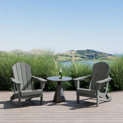 Polytrends Laguna Fauteuils de jardin pliants Adirondack résistants aux intempéries (lot de 2)