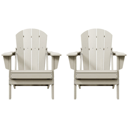 Polytrends Laguna Fauteuils de jardin pliants Adirondack résistants aux intempéries (lot de 2)