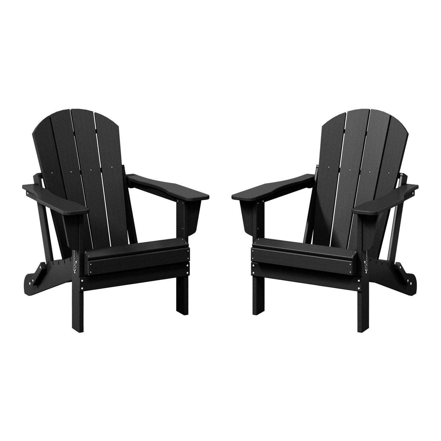 Polytrends Laguna Fauteuils de jardin pliants Adirondack résistants aux intempéries (lot de 2)