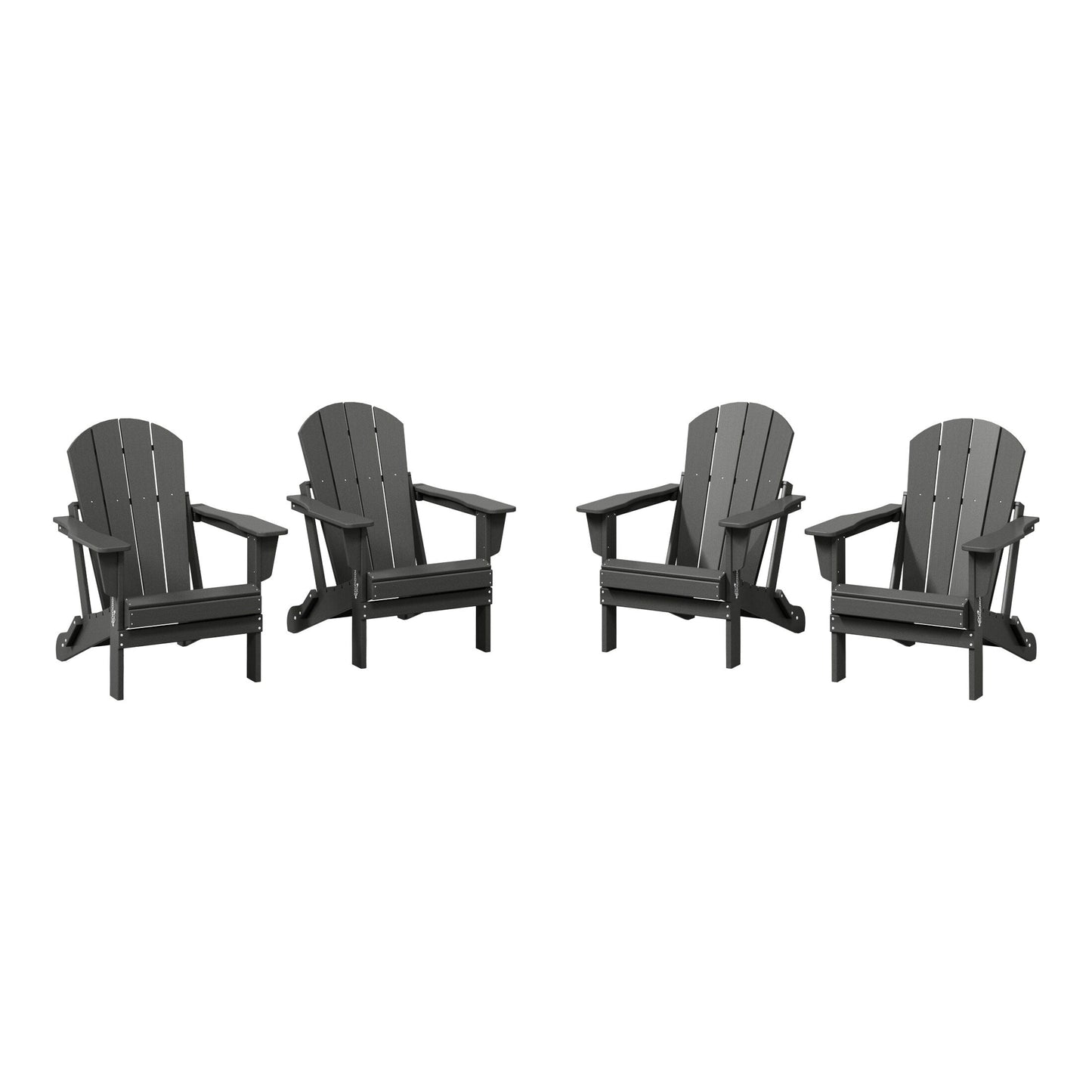 Chaises de jardin pliantes Adirondack Polytrends Laguna résistantes aux intempéries (lot de 4)